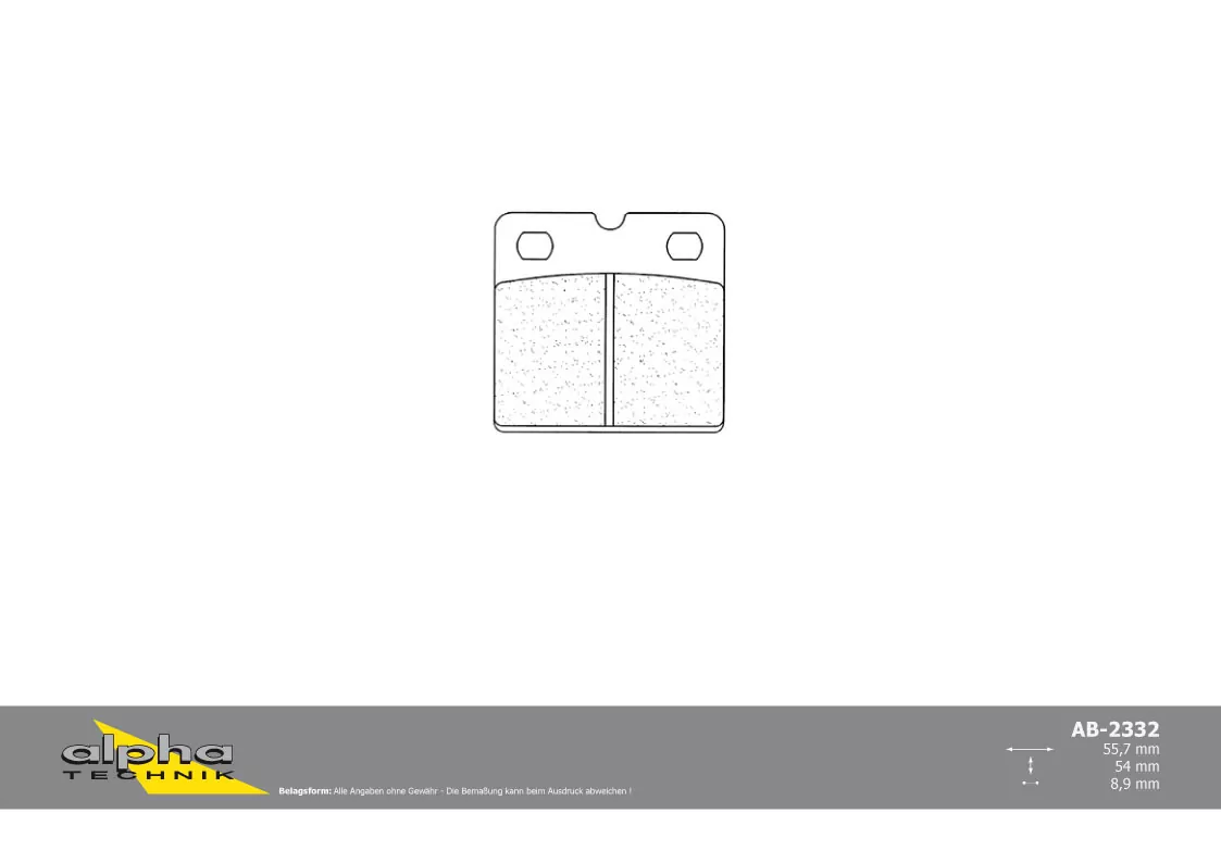 ALPHA TECHNIK Bremsbelag Straße mit ABE