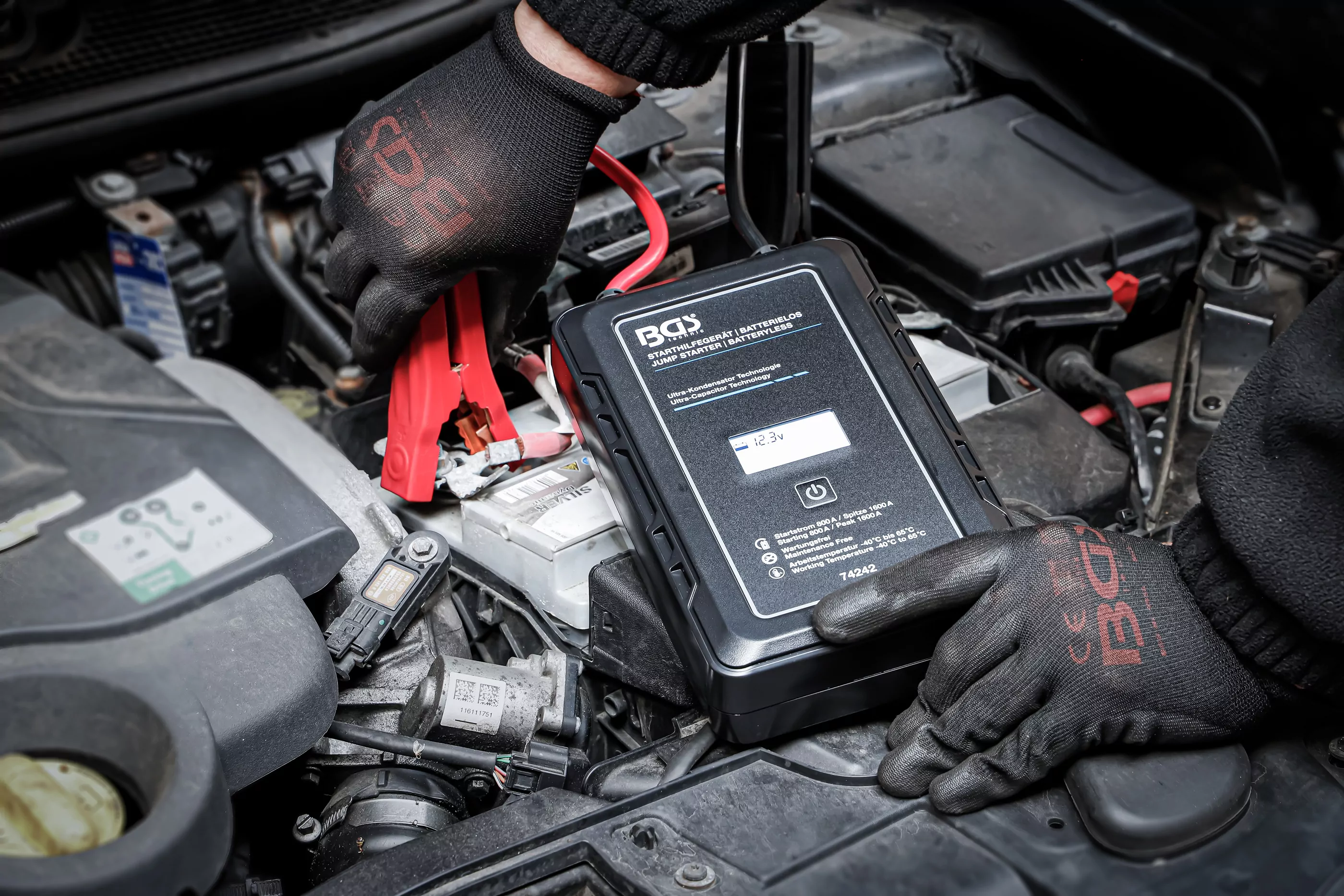 Starthilfegerät | Batterielos | mit Ultra-Kondensator Technologie | 12 V / 800 A / 1600 A