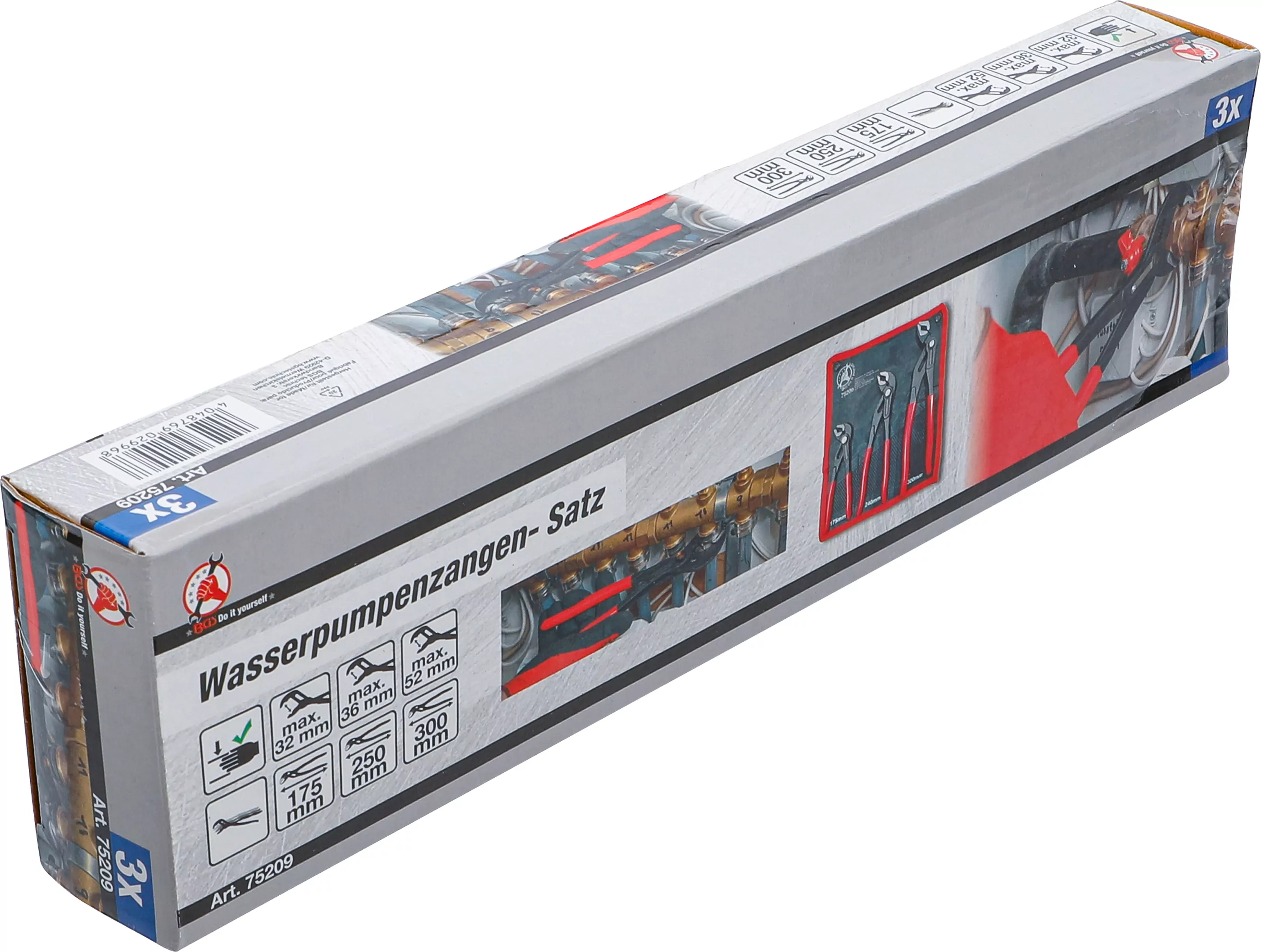 Wasserpumpenzangen-Satz | 175 / 240 / 300 mm | 3-tlg.