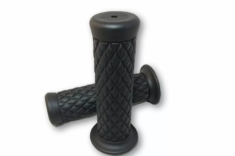 SHIN YO Custom Diamond Style Handlebar Grips Black 1 Inch (Pair)