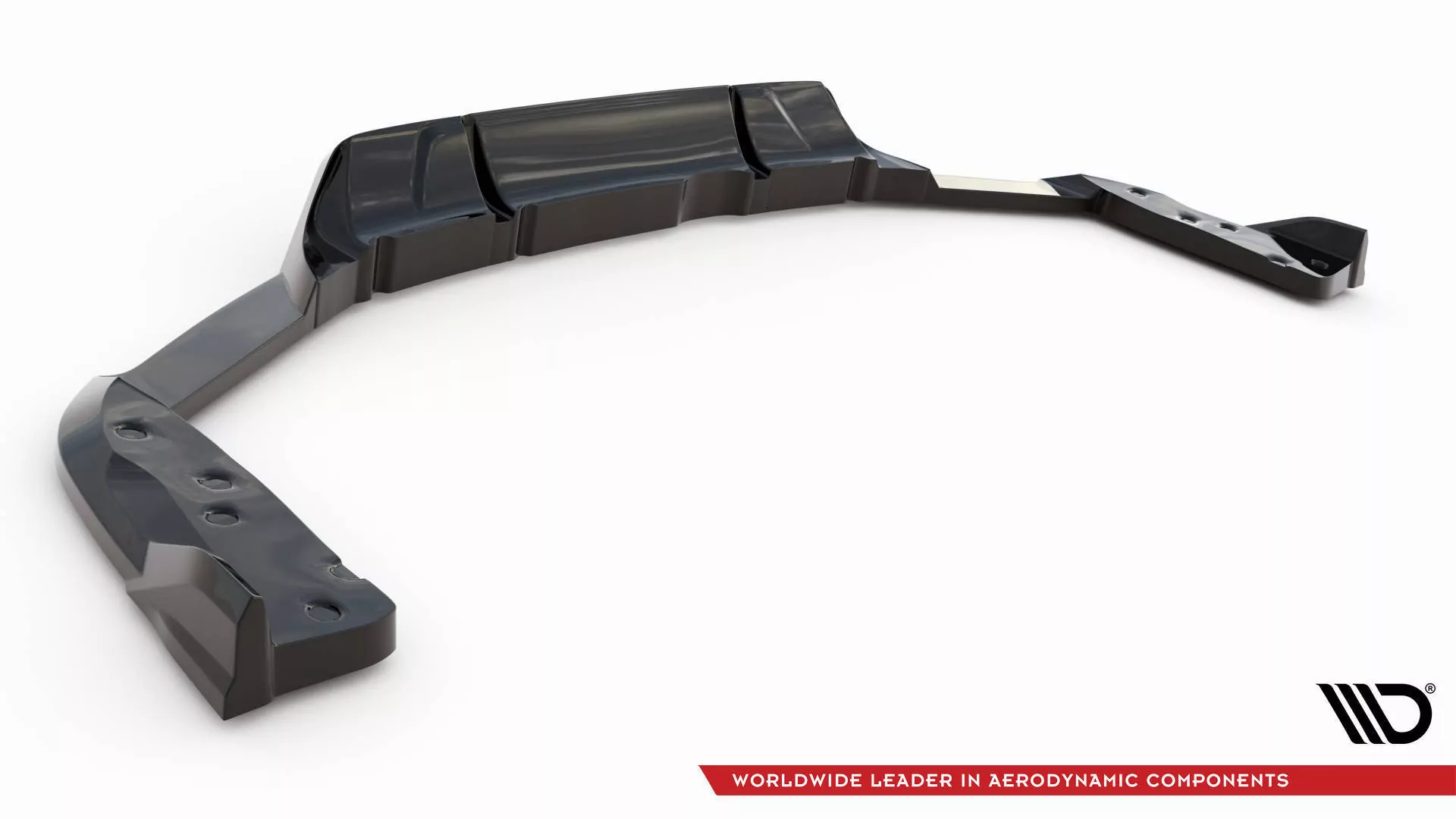 Hinten Splitter (mit Einem Vertikalem Balken) BMW X6 M F96 Facelift Schwarz Hochglanz