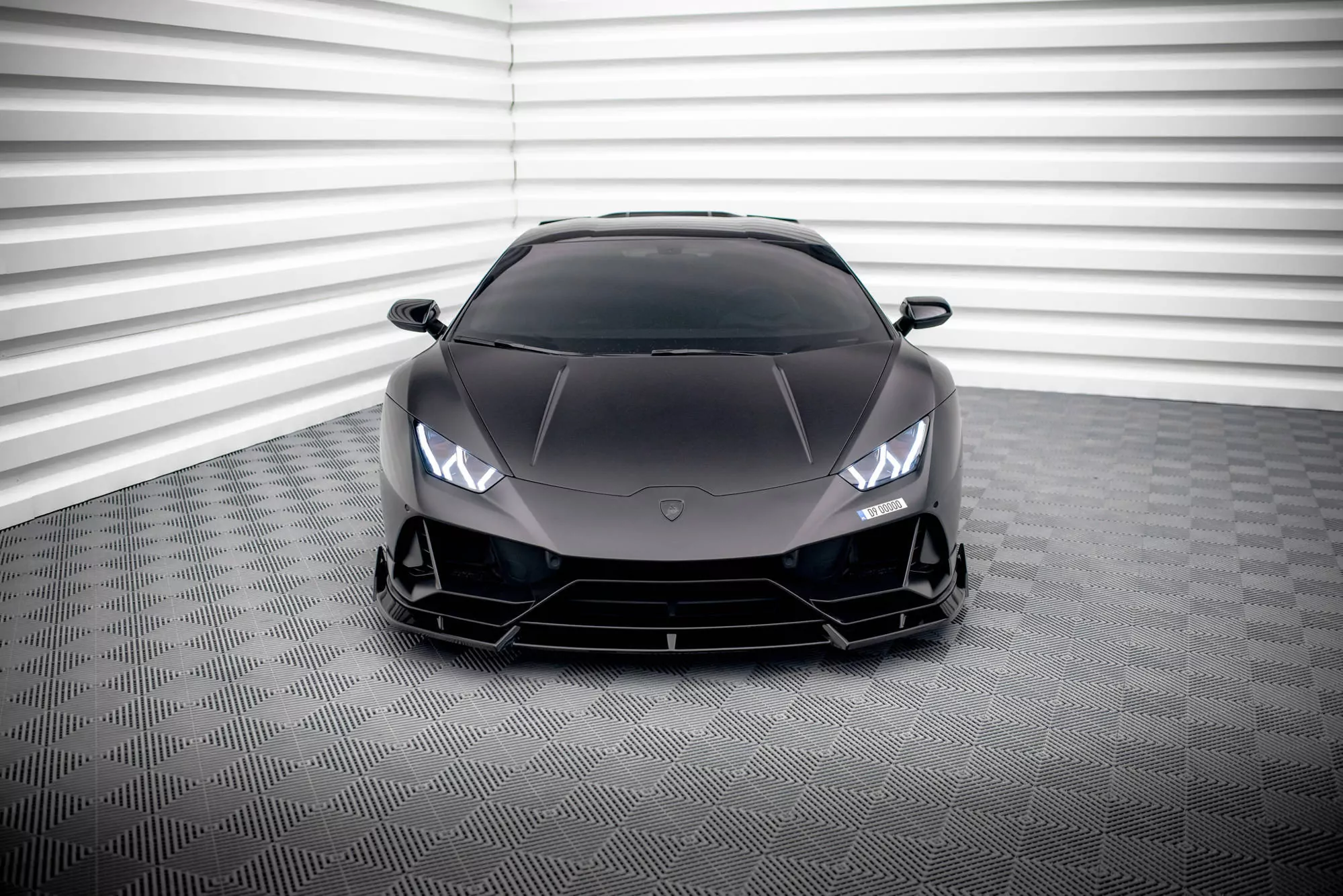 Front Ansatz Für Lamborghini Huracan EVO AWD Schwarz Hochglanz