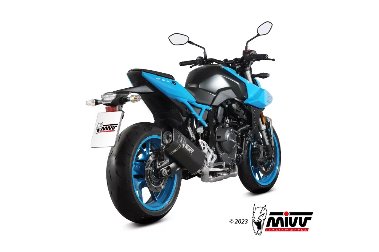 MIVV SR-1 Edelstahl Schwarz SUZUKI GSX-8 S 22-24