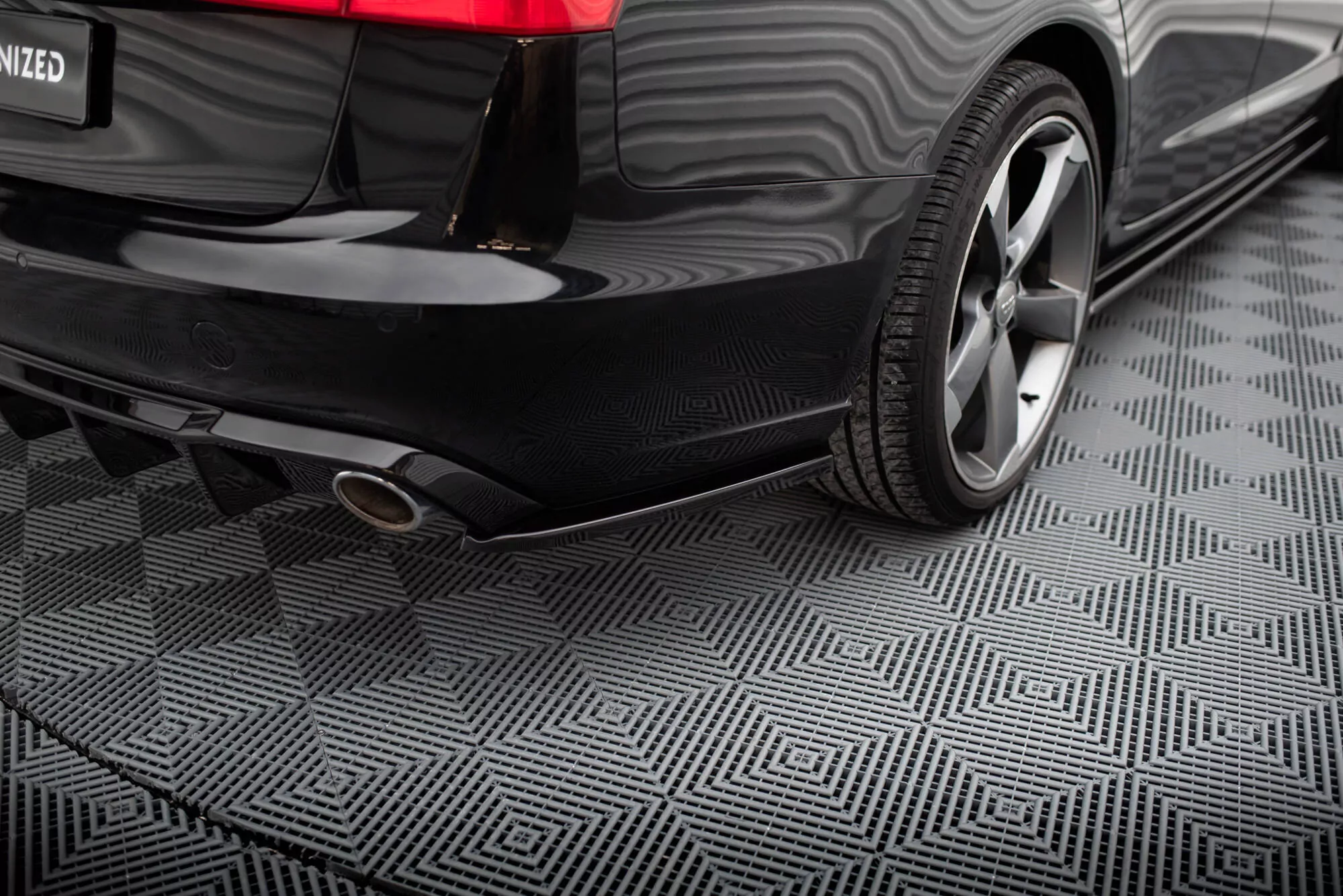 Heck Ansatz Flaps Diffusor V.3 Für  Audi A6 Avant C7 Schwarz Hochglanz