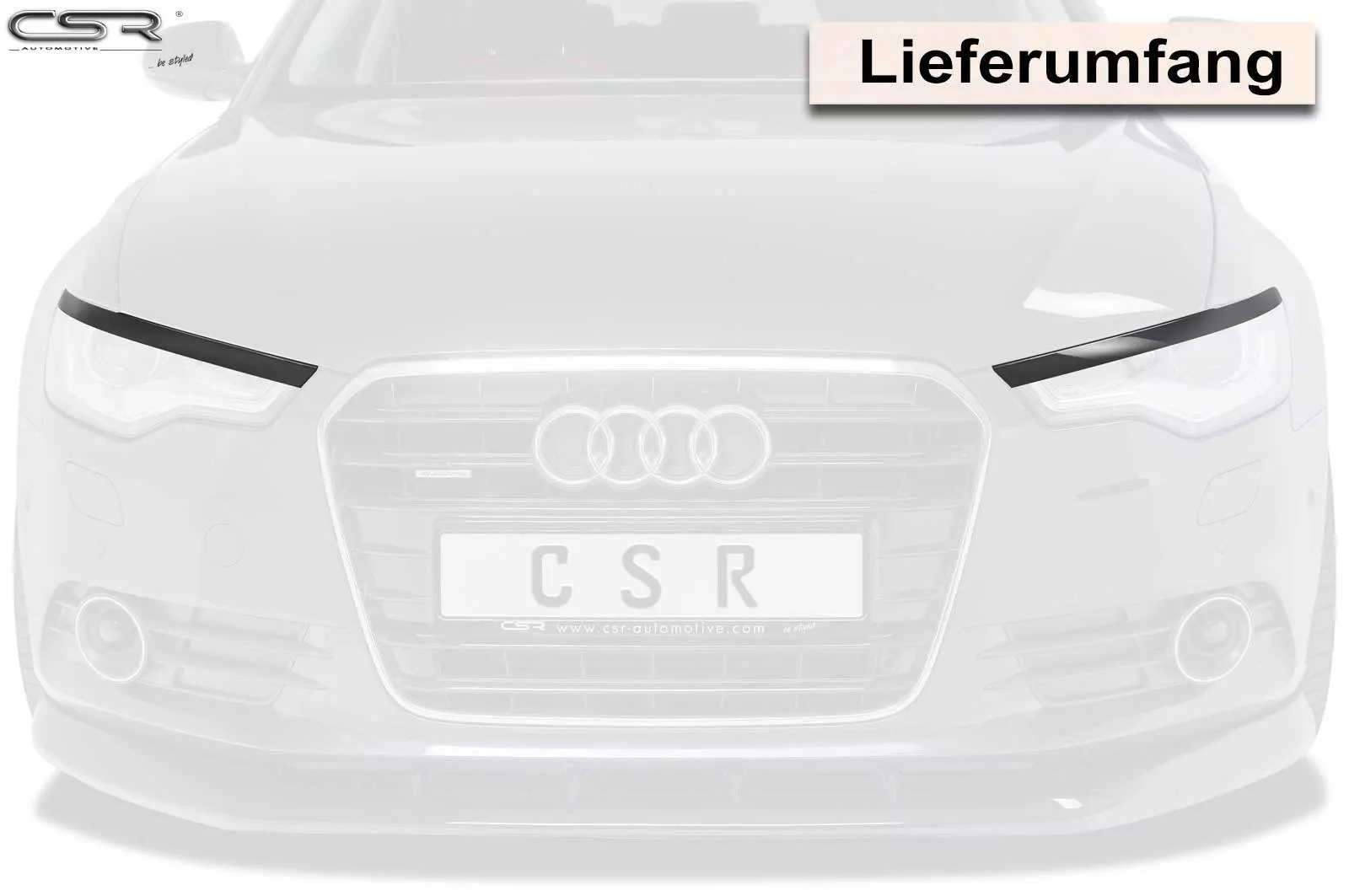 Scheinwerferblenden Glossy für Audi A6 4G C7 Xenon Glossy (schwarz hochglanz)