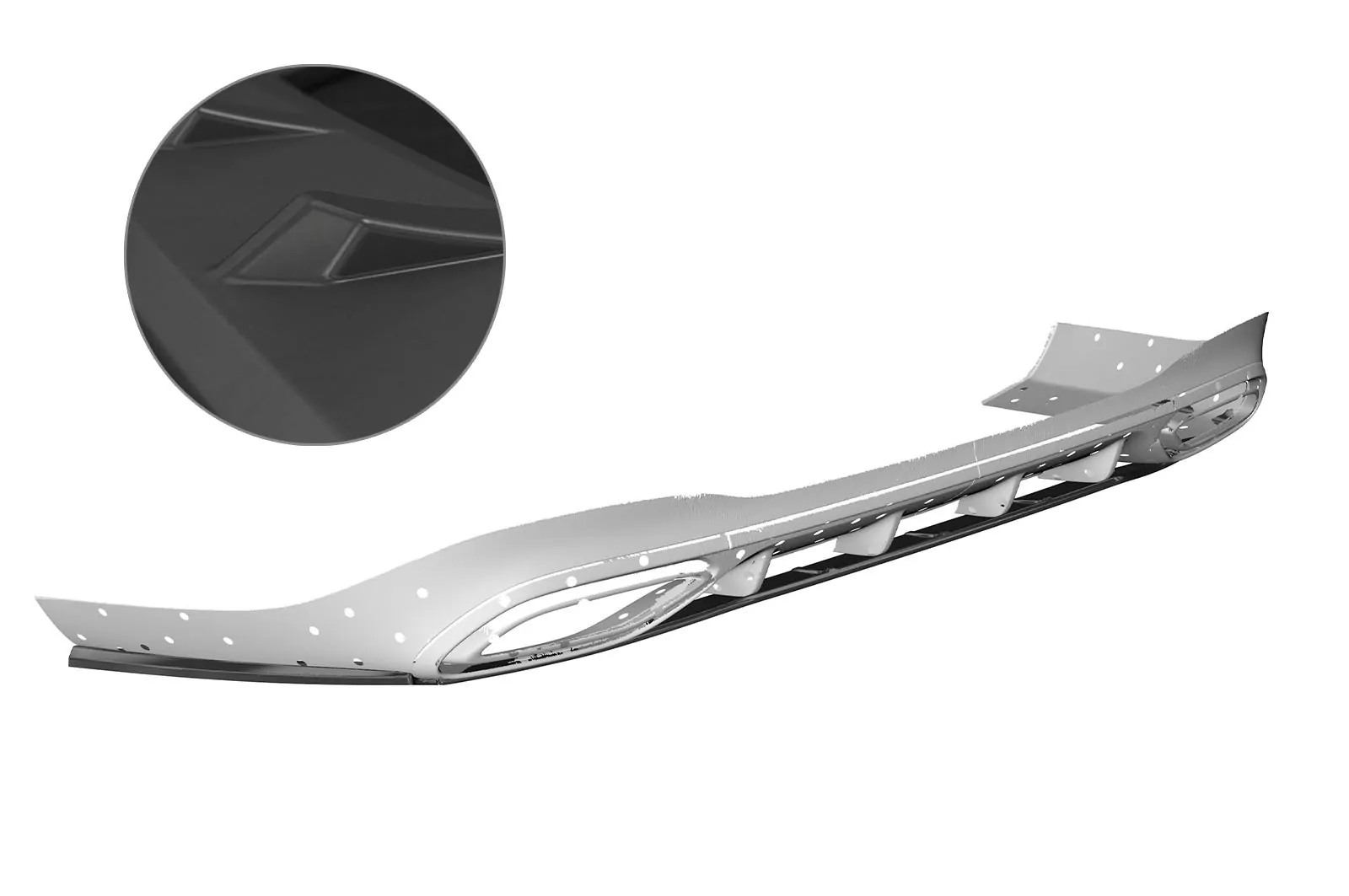 Heckansatz für Mercedes Benz CLA X118 AMG-Line Lackierfreundlich (schwarz matt)