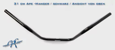 1" Zoll-Lenker "Ape Hanger" | schwarz/Kerbe B 92 cm x T 20cm x H 31cm x B/Mitte 20cm