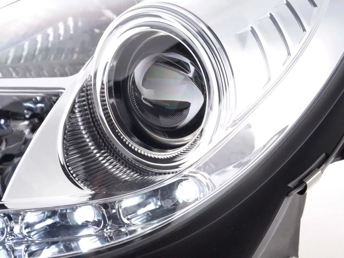 Scheinwerfer Set Xenon Daylight LED Tagfahrlicht Mercedes SLK R171 chrom
