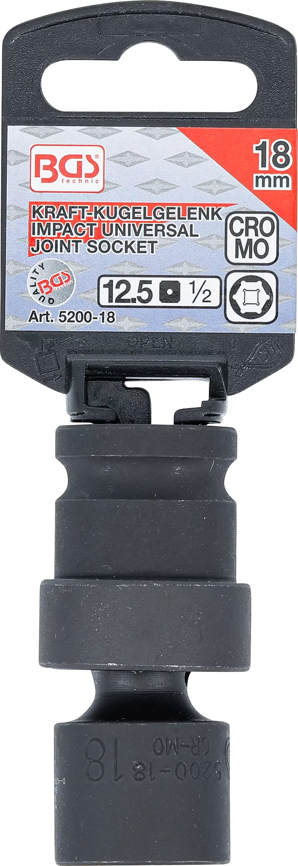 Kraft-Kugelgelenk-Einsatz | Antrieb Innenvierkant 12,5 mm (1/2") | SW 18 mm