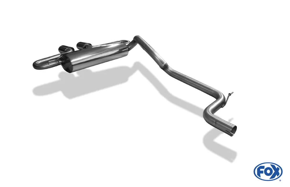 Ford Focus III ST Fließheck Diesel  Endschalldämpfer quer Ausgang mittig inkl. Verbindungsrohr - 2x115x85 Typ 32 mittig