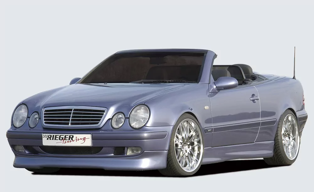 Rieger Spoilerlippe  (Elegance) für Mercedes CLK (W208) - Coupé  bei Avantgarde (03-): orig. Unterbau nachrüsten carbon optik