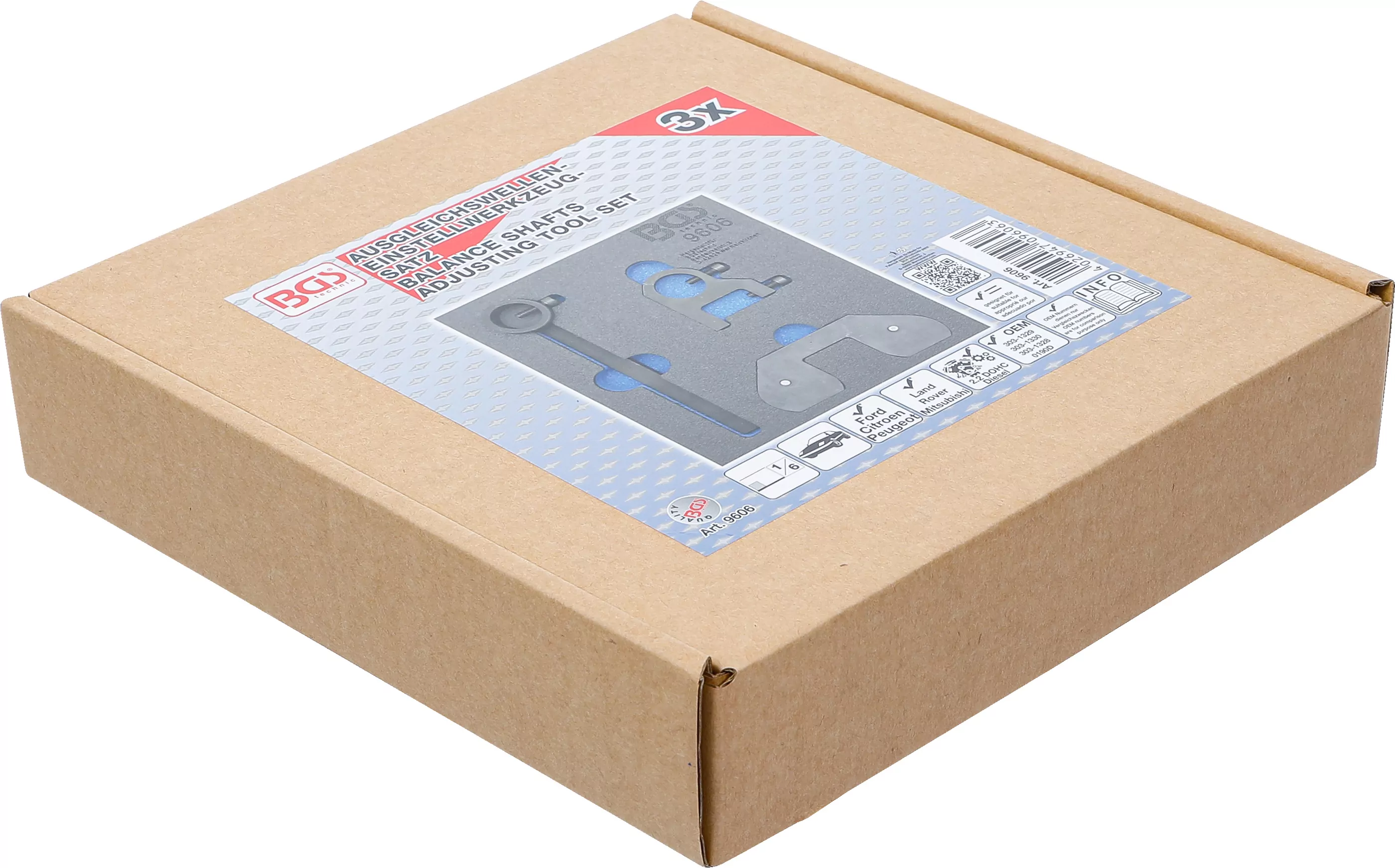 Werkstattwageneinlage 1/6: Ausgleichswellen-Einstellwerkzeug-Satz | für Land Rover, Citroen, Mitsubishi, Peugeot, Ford 2.2 DOHC Diesel-Motoren