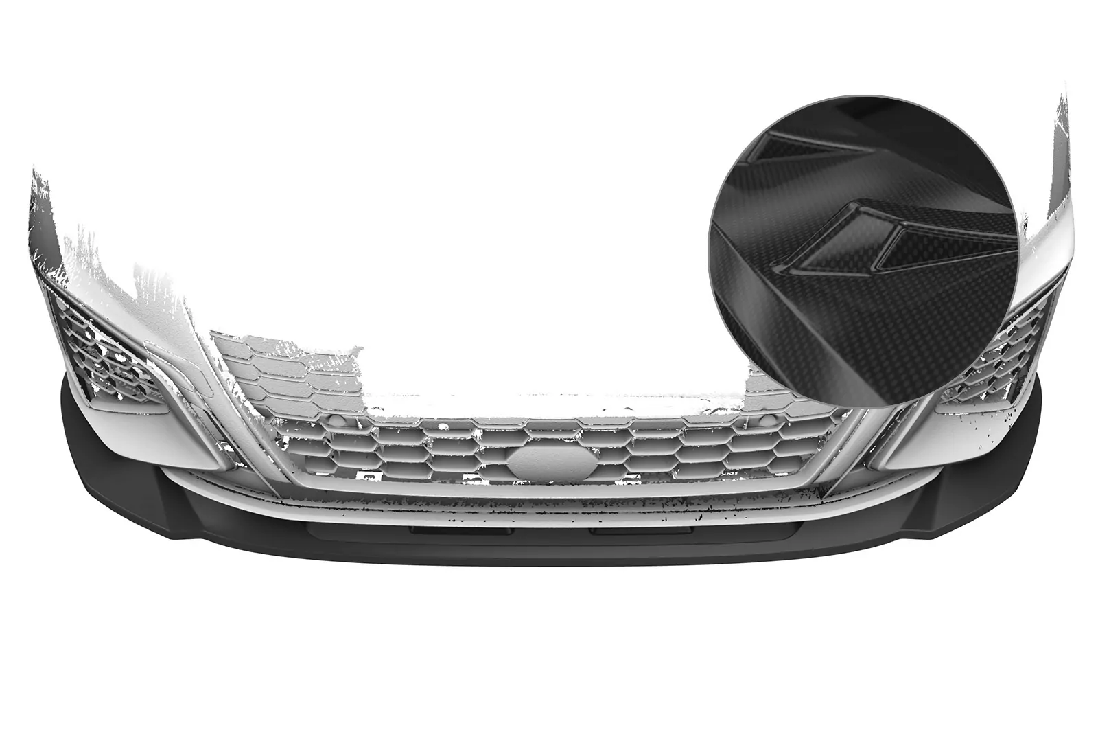 Cup-Spoilerlippe mit ABE für Audi A3 8Y S-Line / S3 8Y CSL483-C Carbon Look Hochglanz