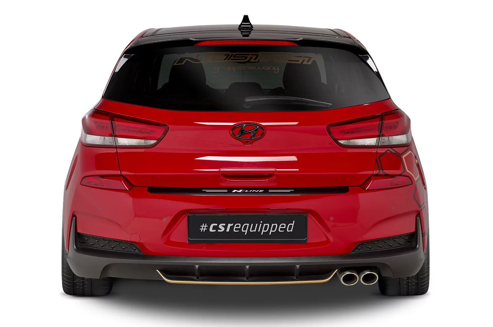 Heckflügel mit ABE für Hyundai I30 (PD) Schrägheck HF862 Schwarz Strukturiert