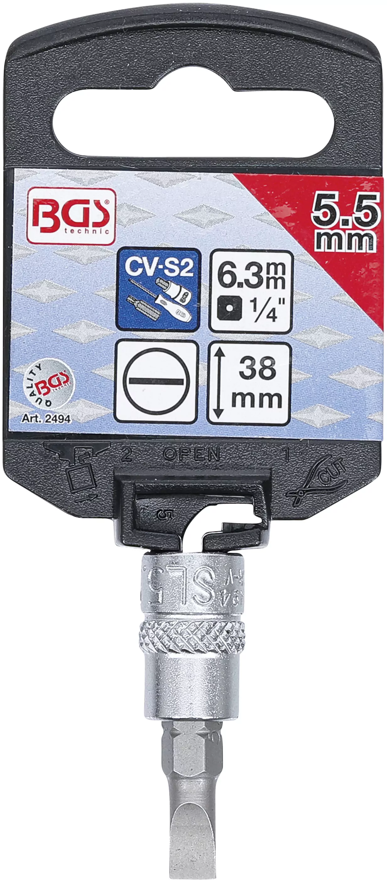 Bit-Einsatz | Antrieb Innenvierkant 6,3 mm (1/4") | Schlitz 5,5 mm