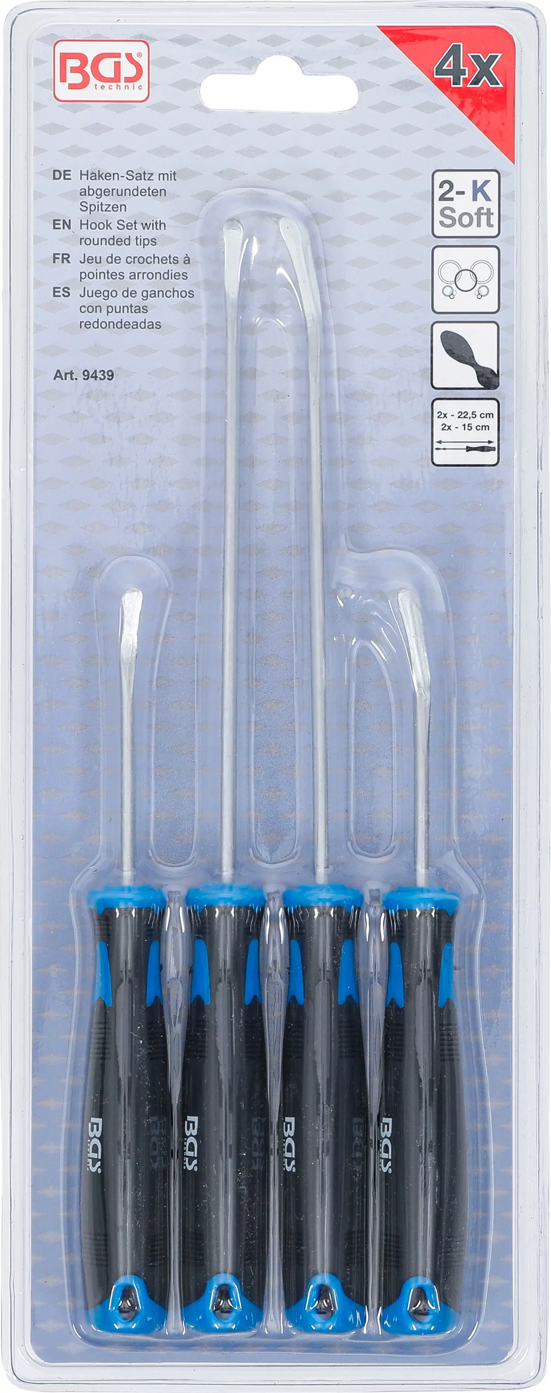 Haken-Satz mit abgerundeten Spitzen | 4-tlg.