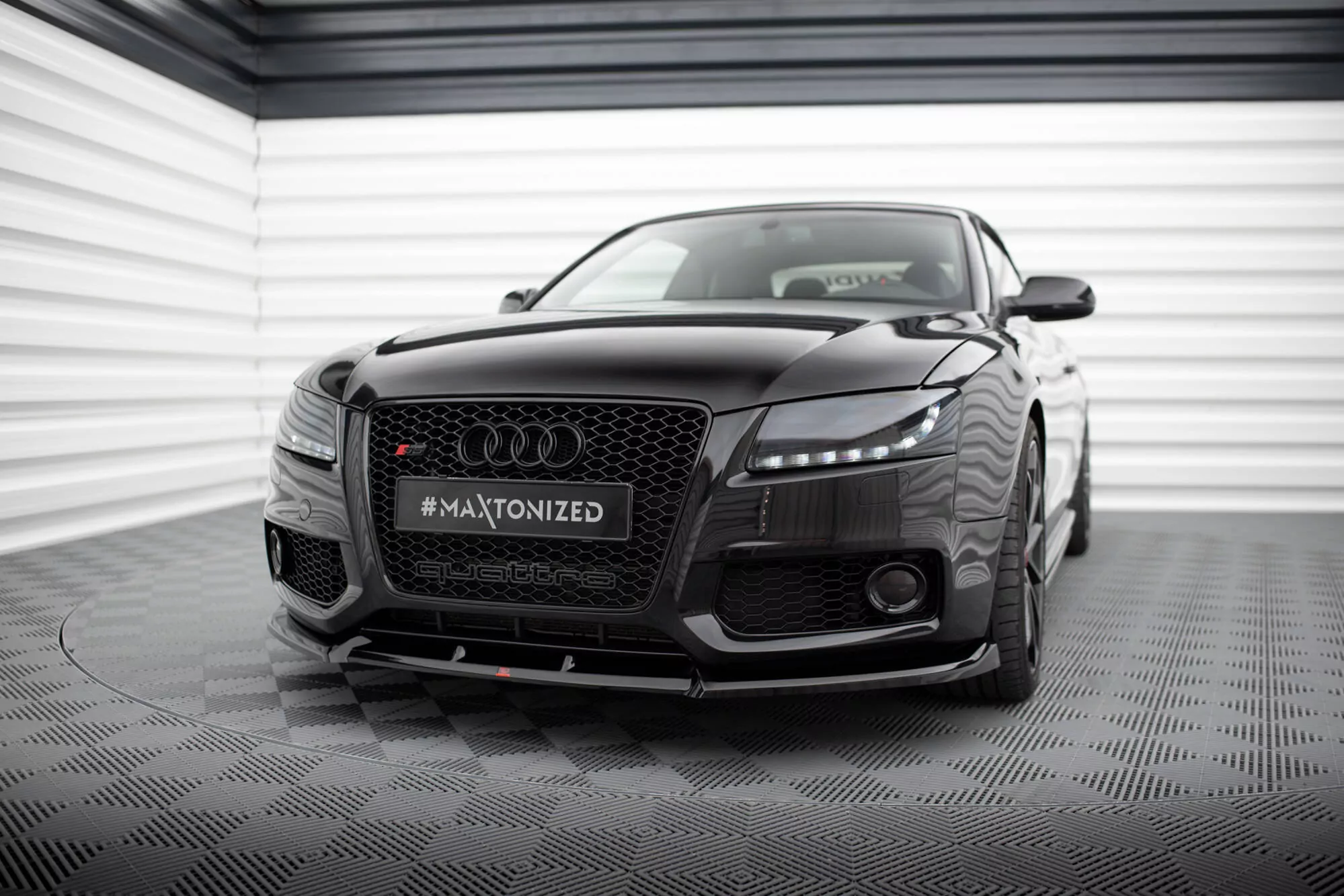 Front Ansatz V.2 Für Audi S5 / A5 S-Line 8T Schwarz Hochglanz