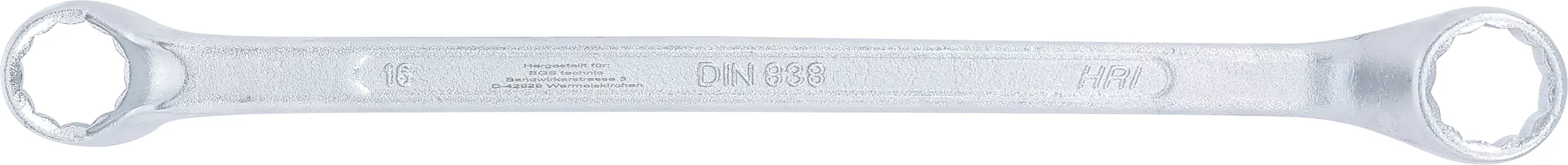 Doppel-Ringschlüssel, gekröpft | SW 16 x 17 mm