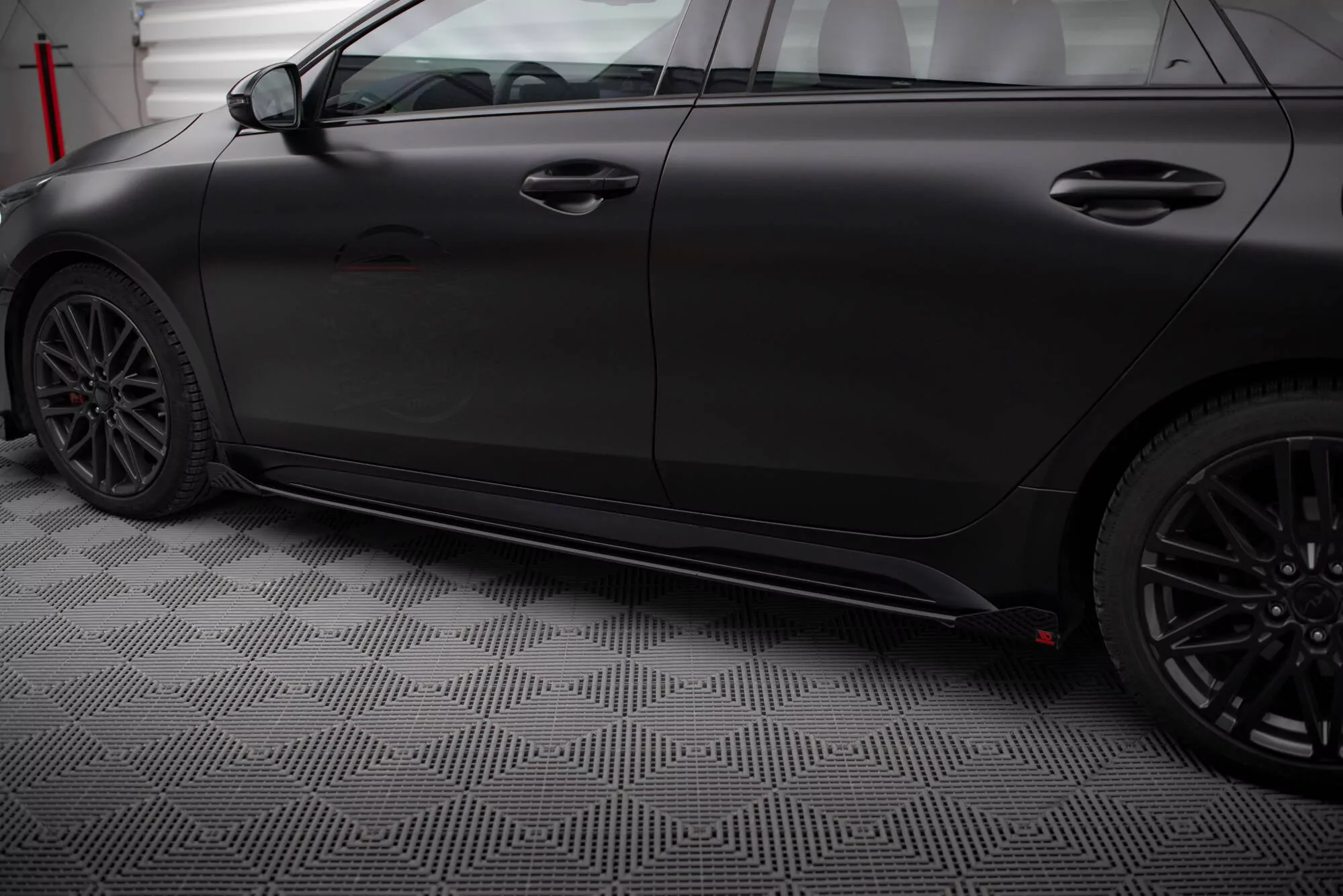 Street Pro Seitenschweller Ansatz Für + Flaps Kia Proceed GT / GT-Line Mk1 Facelift / Ceed GT Mk3 Facelift  Schwarz Hochglanz