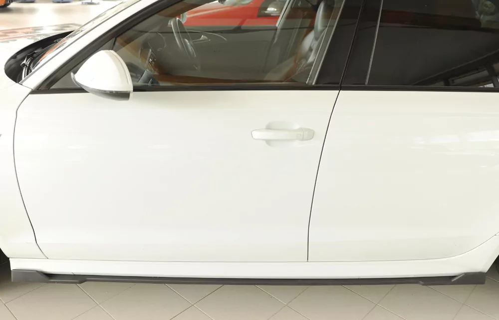 Rieger Seitenschweller links ansatz (2-tlg.) matt schwarz für Audi A6 S6 (4G/C7) Lim. 09.14- (ab Facelift)