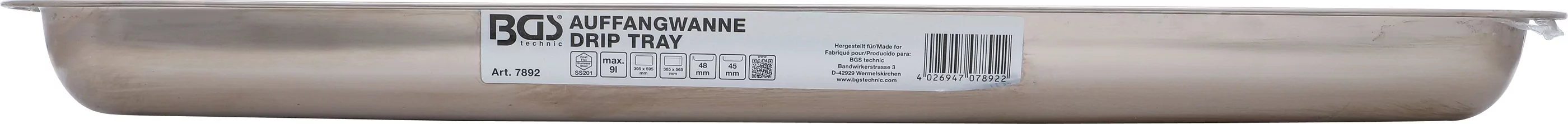 Auffangwanne | Edelstahl | 600 x 400 mm | 9 l