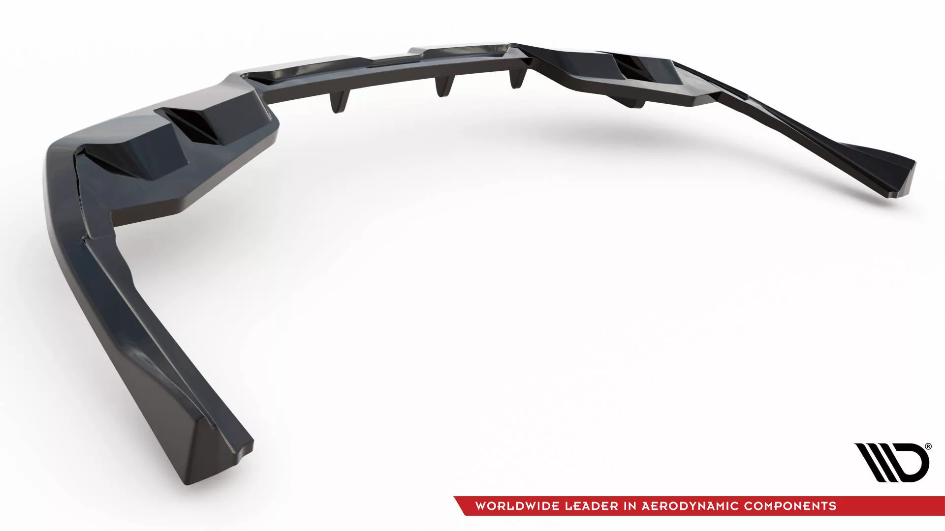 Hinten Splitter (mit Einem Vertikalem Balken) V.2 BMW I4 M-Paket G26 Schwarz Hochglanz