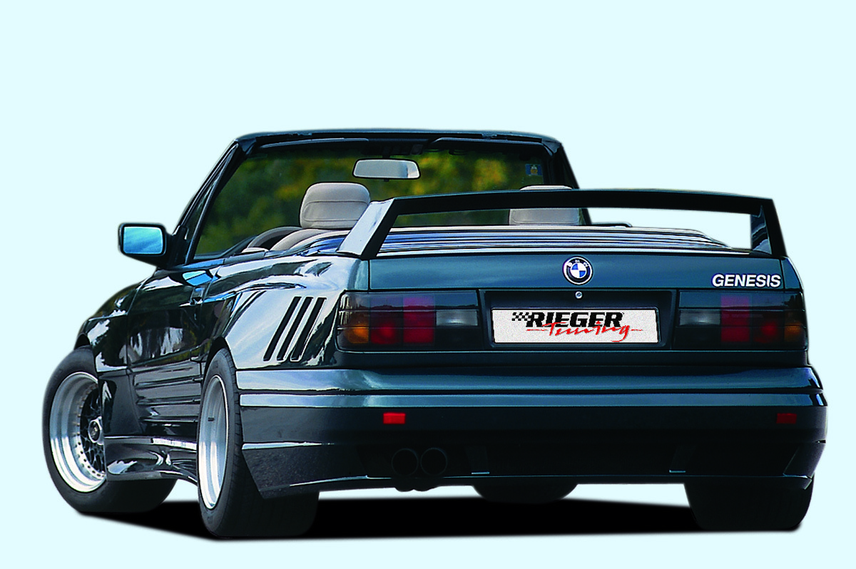 Rieger Heckschwert Breitbau II für BMW 3er E30 -   für Heckschürze 30060, ohne Gutachten carbon optik
