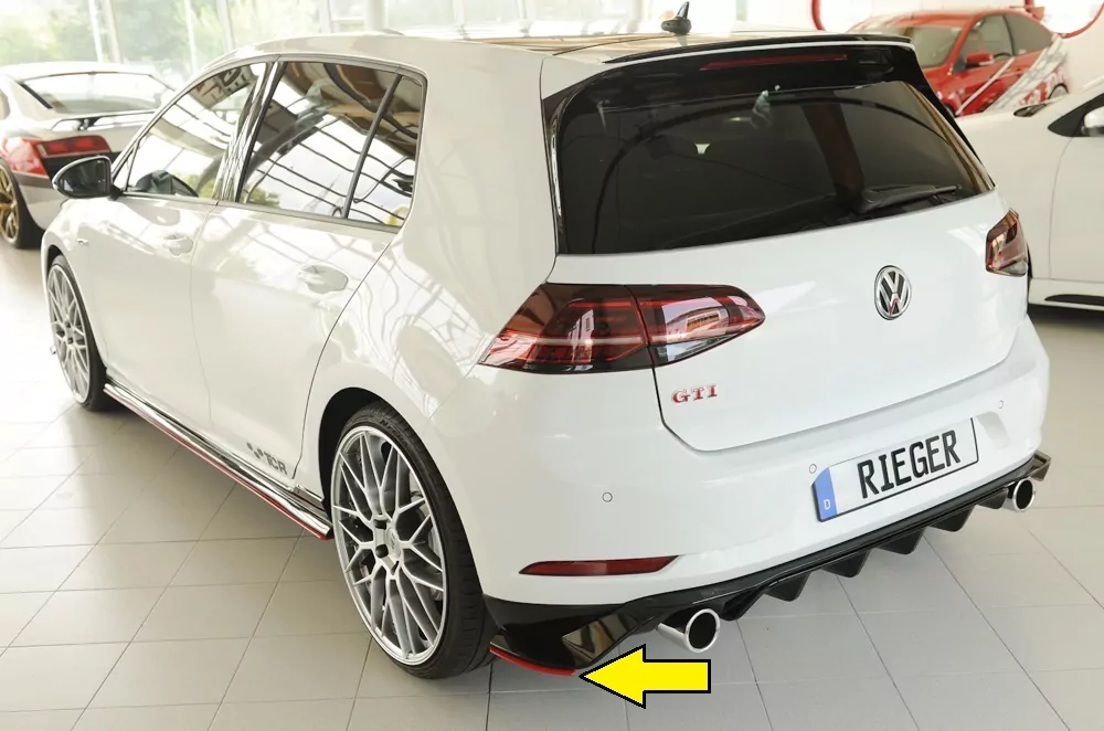 Rieger Heckschürzenansatz seitlich links für VW Golf 7 GTI-TCR | 5-tür. 01.19- für orig. Heckansatz VW Golf 7 GTI-TCR