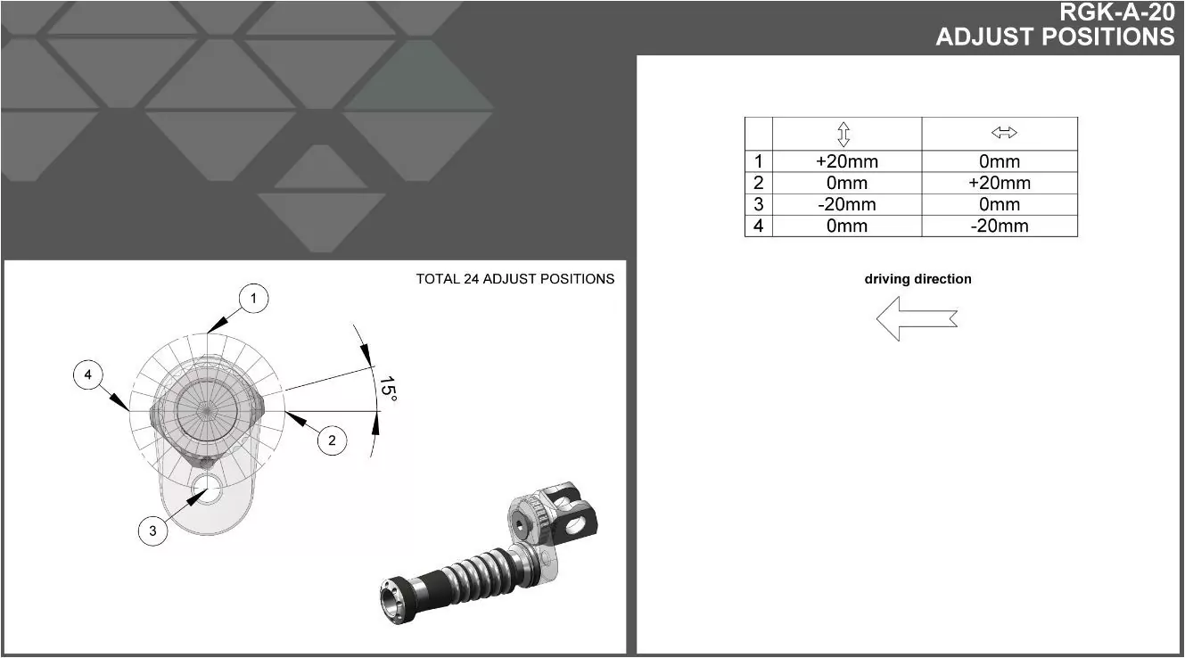 Giles Tooling RGK2 Ausleger Versatz 20mm schwarz für Yamaha YZF-R1