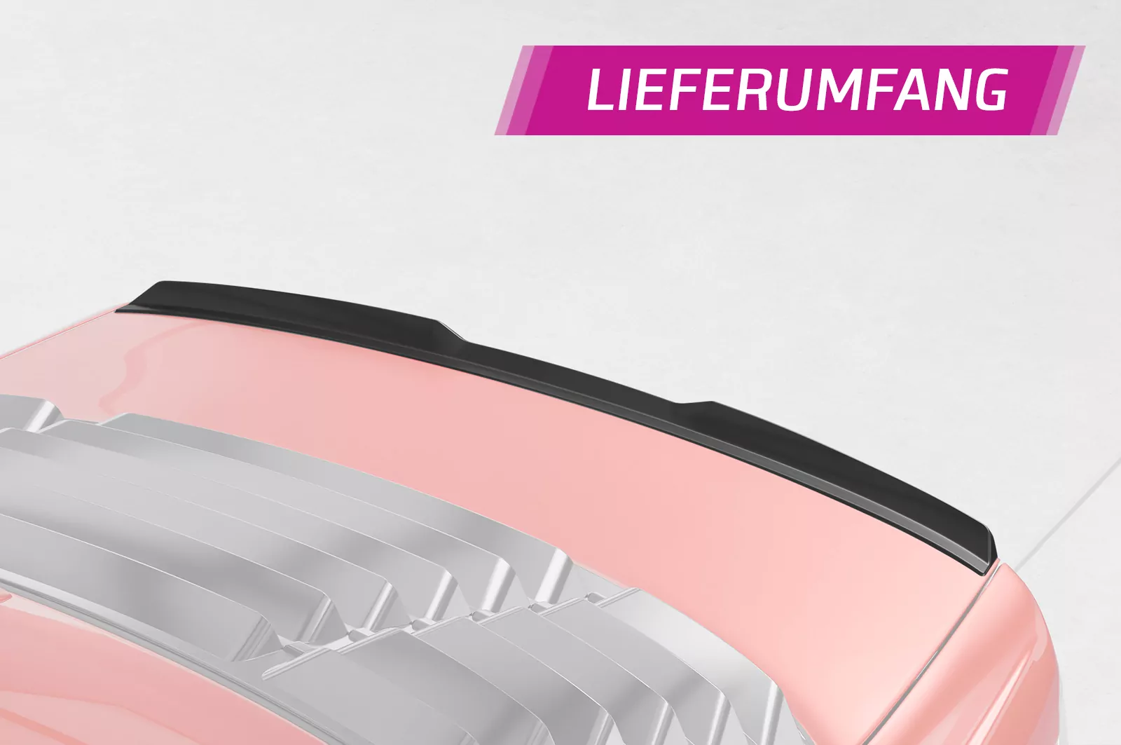 Heckflügel mit ABE für BMW 3er E46 Coupe / Cabrio HF162 Schwarz Strukturiert