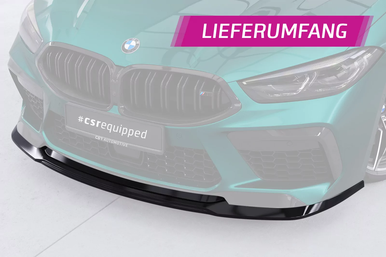 Cup-Spoilerlippe mit ABE für BMW M8 Competition (G14/G15/G16) CSL508 Schwarz Strukturiert