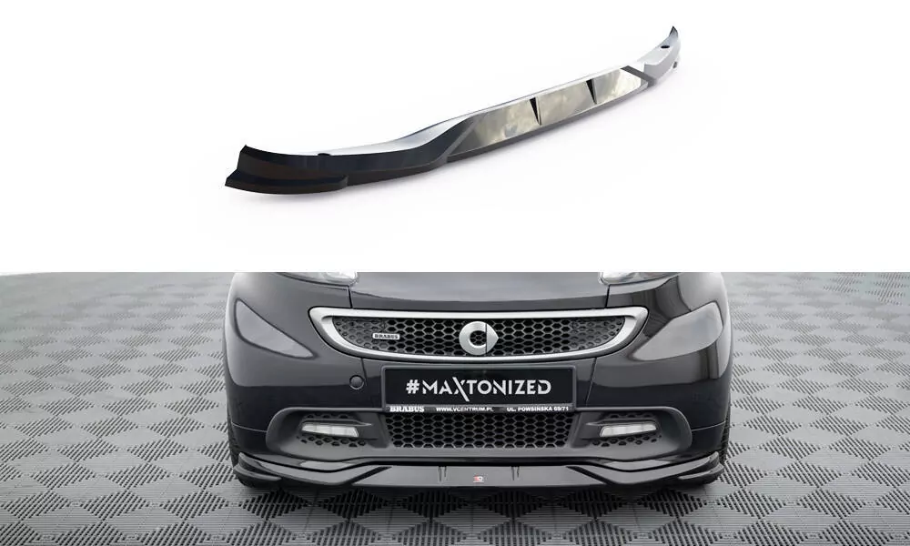 Front Ansatz Für  Brabus Smart Fortwo C451 Facelift Schwarz Hochglanz
