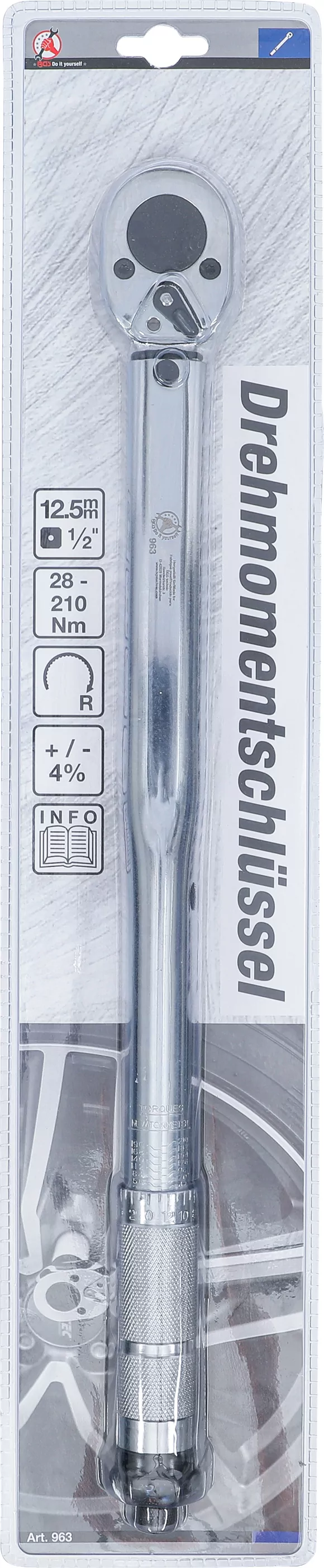 Drehmomentschlüssel | Abtrieb Außenvierkant 12,5 mm (1/2") | 28 - 210 Nm