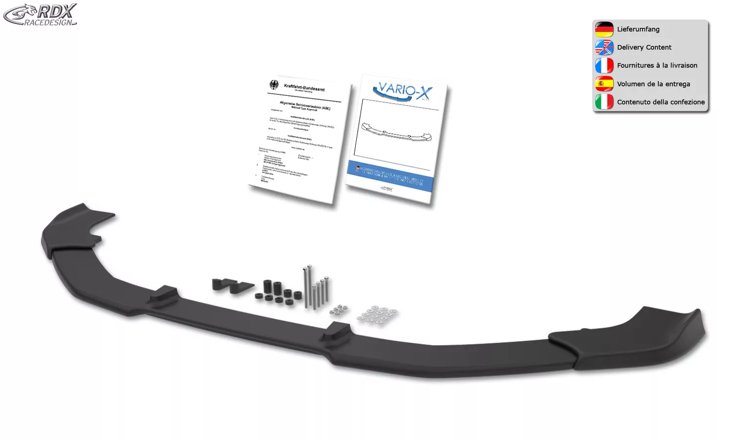 RDX Frontspoiler VARIO-X für AUDI A7 & S7 2010-2014 (S-Line bzw. S7 Frontstoßstange) Frontlippe Front Ansatz Vorne Spoilerlippe