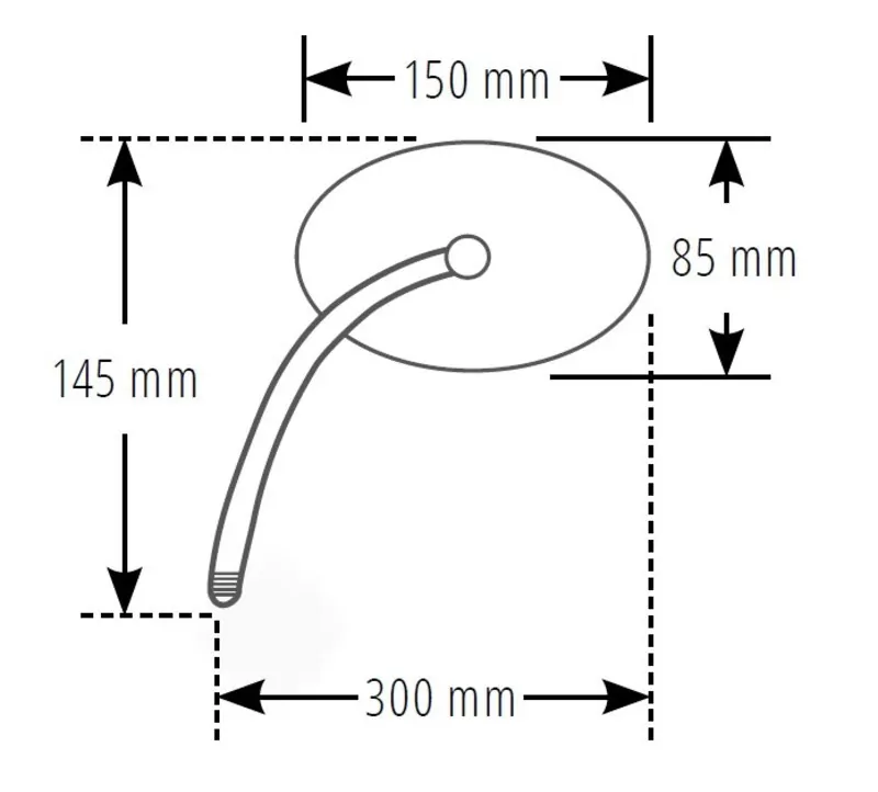 SHIN YO Verkleidungsspiegel Schwarz Honda Style, Links (1Stck.)