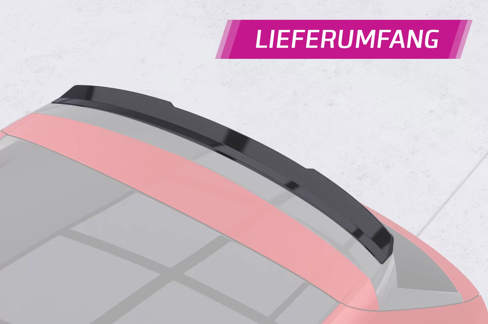 Heckflügel mit ABE für Skoda Fabia 4 HF119 Schwarz Strukturiert