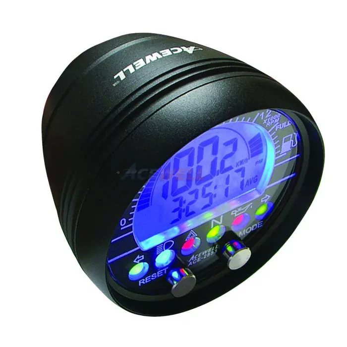 Multifunktionelles Digitalinstrument | alu-schwarz Kein Tacho | Aufbau-Drehzahlmesser-Uhr-Temperatur