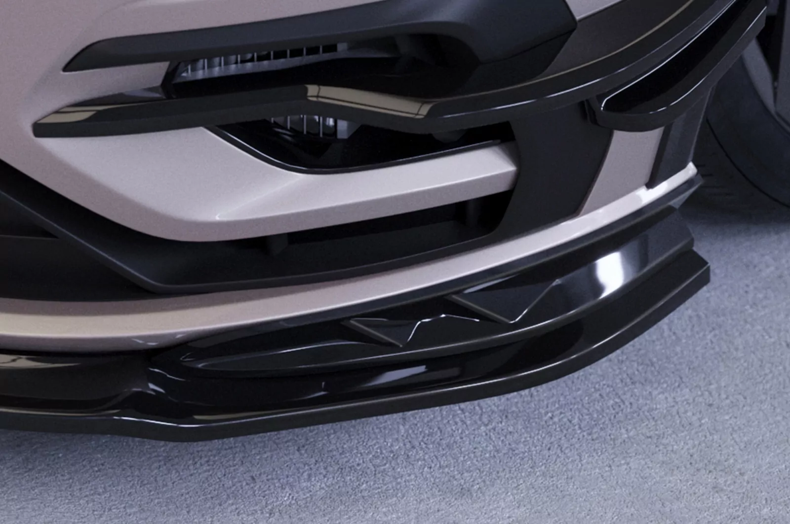 Cup-Spoilerlippe / Frontblenden für VW Golf 7 (Typ AU) R CSL636 Schwarz Strukturiert