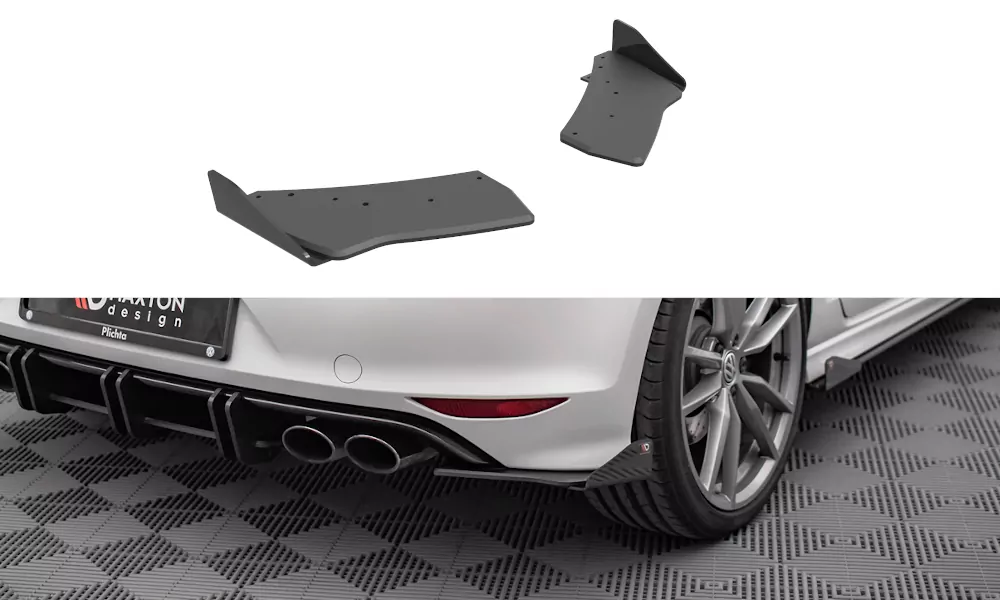 Street Pro Heck Ansatz Flaps Diffusor +Flaps Für Volkswagen Golf R Mk7 Schwarz Hochglanz