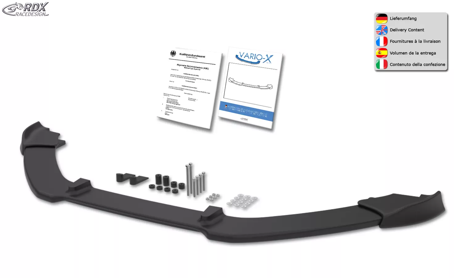 RDX Frontspoiler VARIO-X für VW Polo 6R Frontlippe Front Ansatz Vorne Spoilerlippe