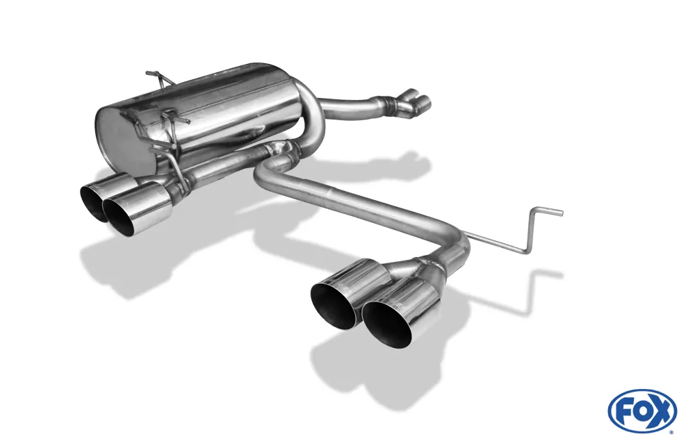 BMW E46 320/ 323/ 325/ 328/ 330 M3-Optik V2  Endschalldämpfer Ausgang zentriert - 4x90mm Typ 14 mittig Variante 2