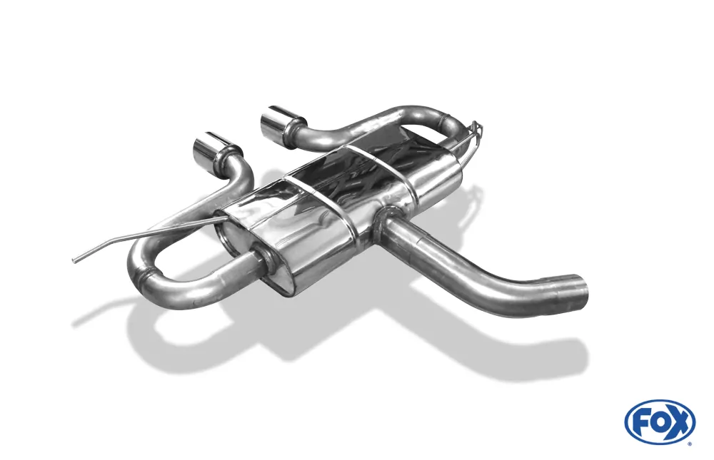 VW Golf V GTI/ GTD + VW Golf VI GTI inkl. Cabrio  Endschalldämpfer Ausgang mittig R32-Design - 2x90 Typ 16 mittig