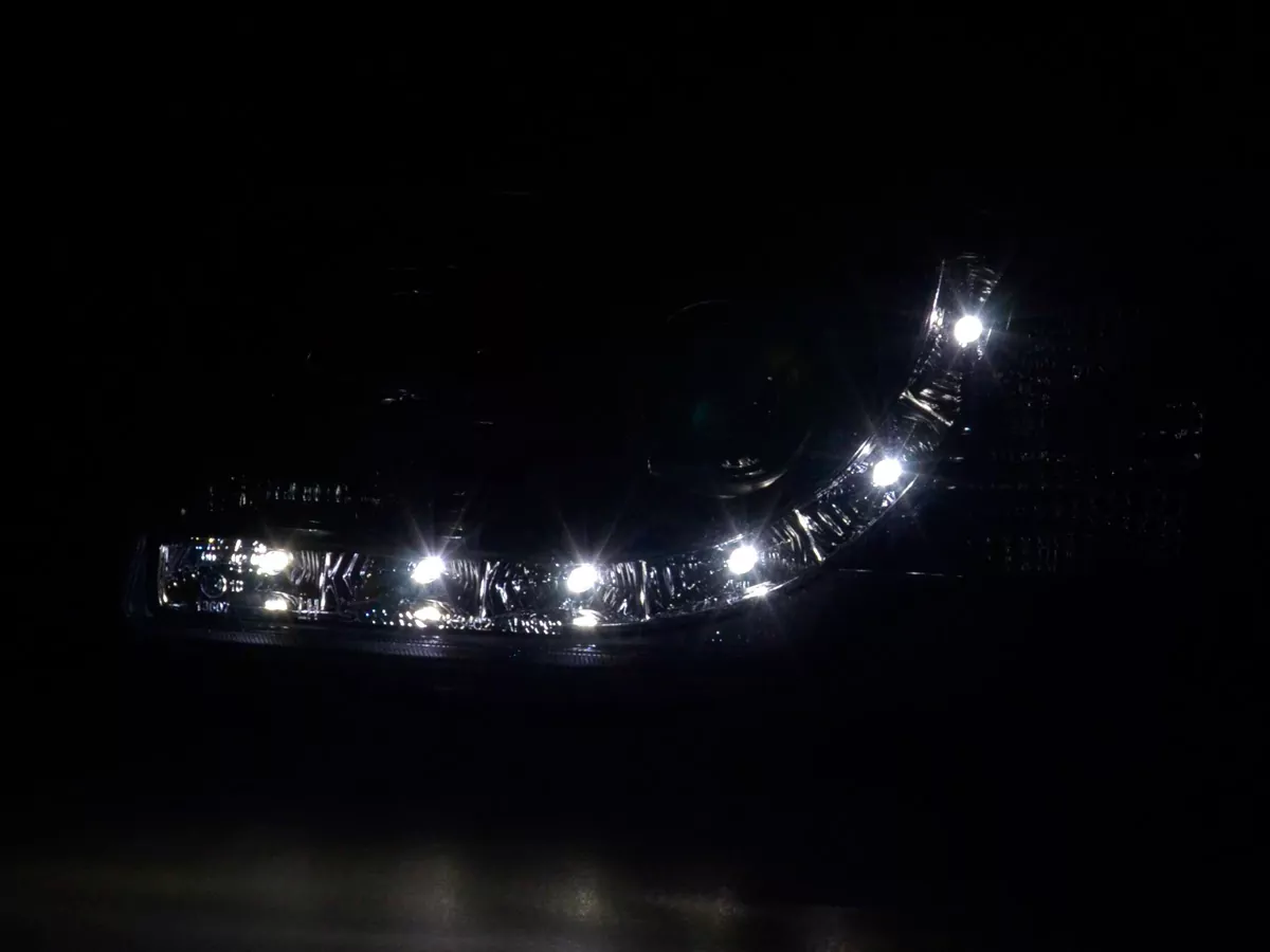 Scheinwerfer Set Daylight LED TFL-Optik Audi 80 Typ B4 Bj. 91-94 schwarz