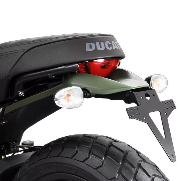 Kennzeichenhalter | DUCATI Scrambler 800 | 15-17 verstellbar | schwarz | inkl. Reflektorhalter