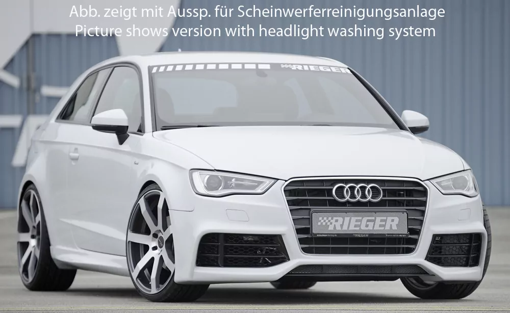 Rieger Spoilerstoßstange für Audi A3 (8V) - 3-tür. (Schrägheck 8V1) 07.12-08.16 (bis Facelift) carbon optik