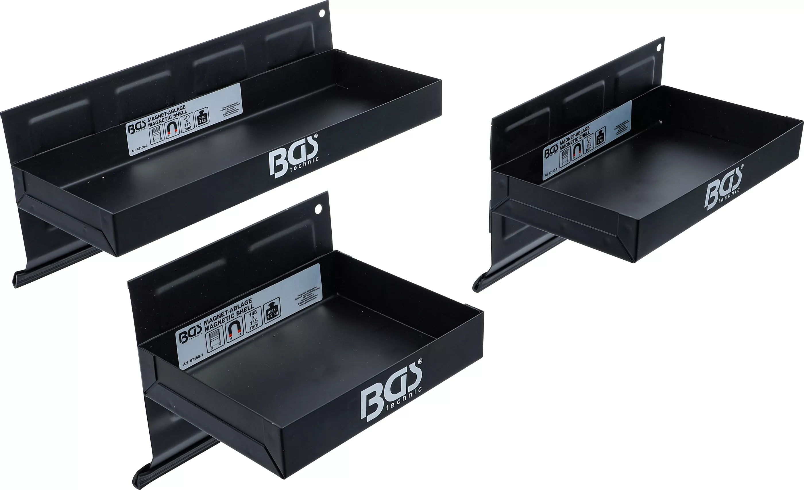 Magnet-Ablagen-Satz | 150 / 210 / 310 mm | 3-tlg.