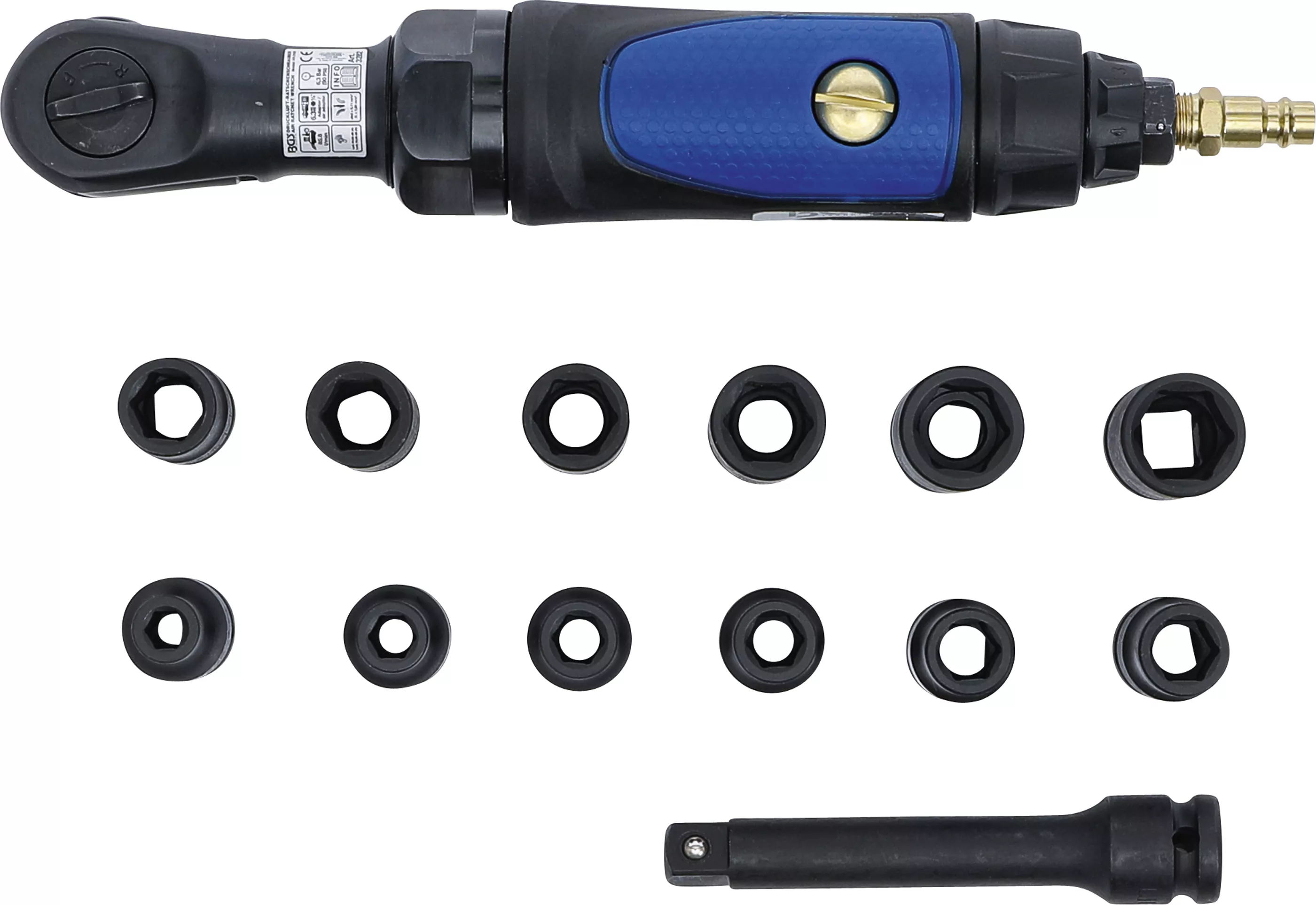 Druckluft-Ratschenschrauber-Satz | 12,5 mm (1/2") | 102 Nm | 14-tlg.