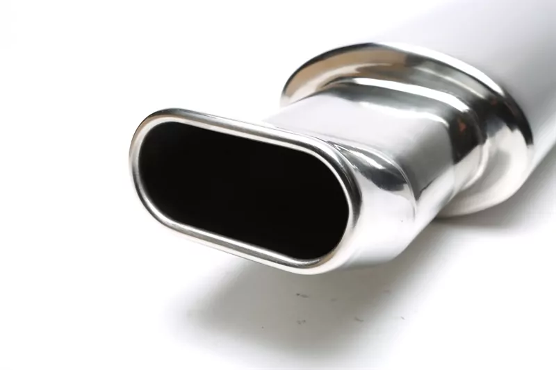 TA Technix Edelstahl Sportendschalldämpfer universal 70 x 140mm DTM oval / gebördelt