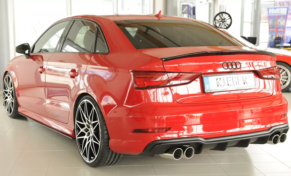 Rieger Heckeinsatz für Audi A3 (8V) - 5-tür. (Limousine 8VS) 09.16- (ab Facelift) carbon optik