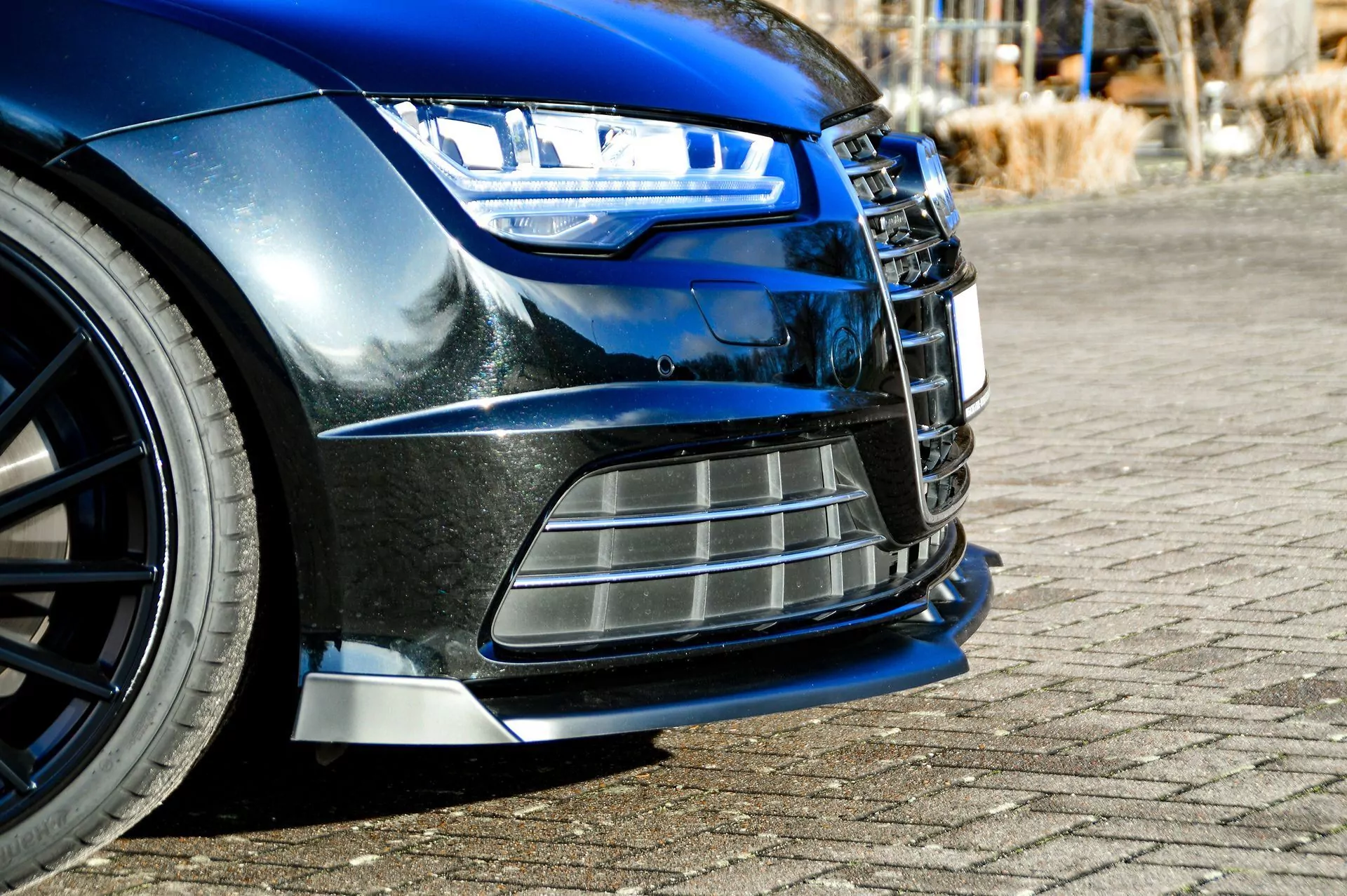 Cup Frontspoilerlippe mit Wings für Audi A7 C7 4G Facelift